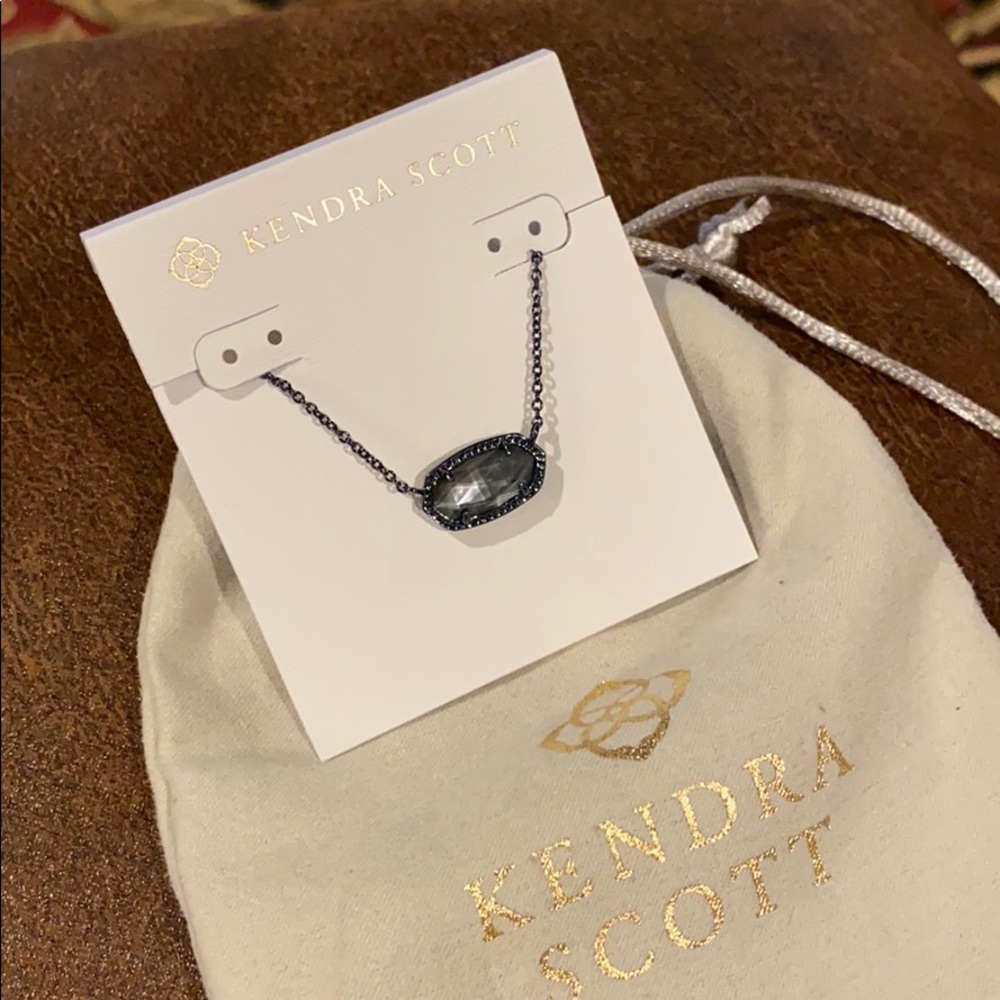 Kendra Scott Elisa Gunmetal Necklace
